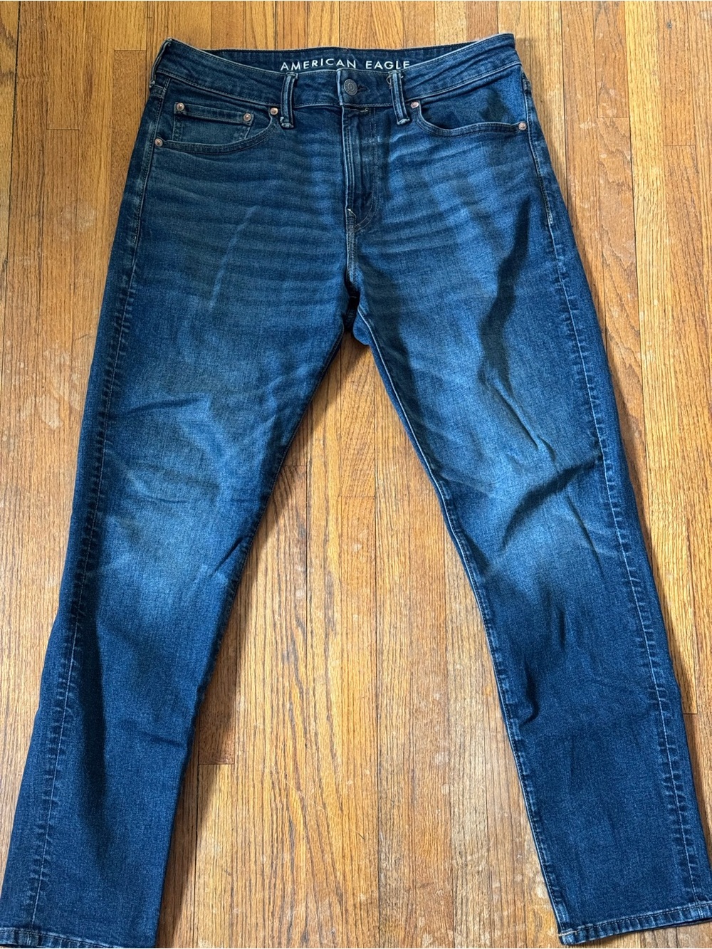 American Eagle Outfitters Men's Deep Indigo Slim Straight Jeans
